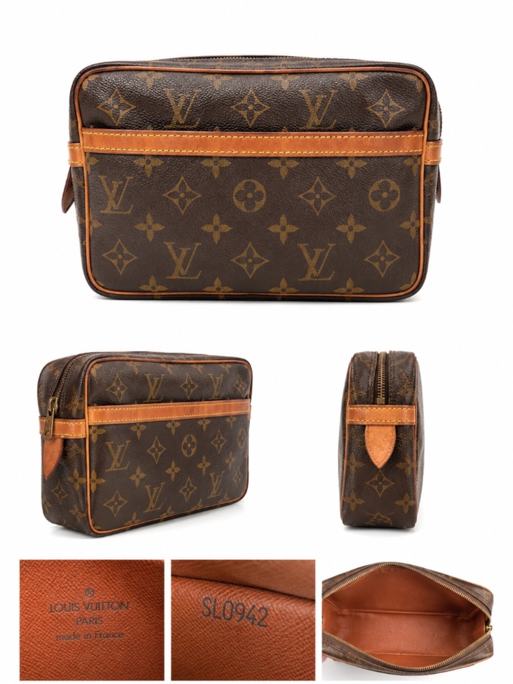 Vintage Louis Vuitton Monogram Compiegne 23 Clutch Toiletry Bag Made in France